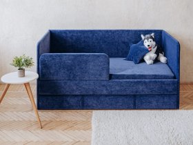 Диван-кровать Happy (синий) в Назарово - nazarovo.mebel-nsk.ru | фото