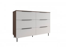Комод 1300 Роза (орех франклин карамельный/бежевый скин) в Назарово - nazarovo.mebel-nsk.ru | фото