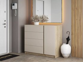 Комод Бостон  КМ-001 (дуб крафт серый/кашемир) в Назарово - nazarovo.mebel-nsk.ru | фото