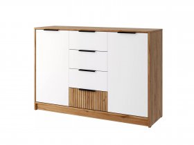 Комод КМ-002 Ивис (дуб крафт золотой/белый) в Назарово - nazarovo.mebel-nsk.ru | фото
