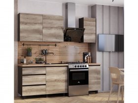 Кухонный гарнитур Энигма 1,6м (венге/дуб каньон) в Назарово - nazarovo.mebel-nsk.ru | фото