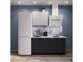 Модульная кухня Классика (белый глянец/черный) в Назарово - nazarovo.mebel-nsk.ru | фото
