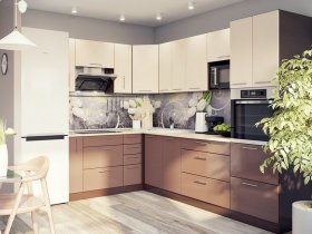 Модульная кухня Классика (ваниль/шоколад) в Назарово - nazarovo.mebel-nsk.ru | фото