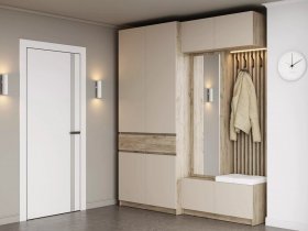 Модульная прихожая Бостон (дуб крафт серый/кашемир) в Назарово - nazarovo.mebel-nsk.ru | фото