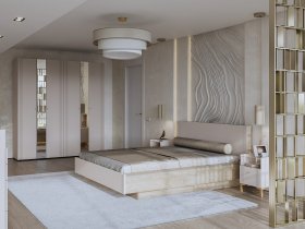 Модульная спальня Одетта (дуб эндгрей/меланж) в Назарово - nazarovo.mebel-nsk.ru | фото