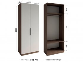 Шкаф 900 Роза (орех франклин карамельный/бежевый скин) в Назарово - nazarovo.mebel-nsk.ru | фото