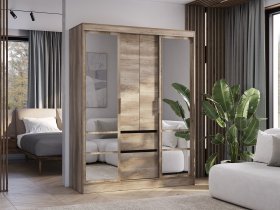 Шкаф-купе ШКК-06 Энигма (венге/дуб каньон) в Назарово - nazarovo.mebel-nsk.ru | фото