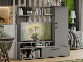 Стенка «Сиена» (графит серый) в Назарово - nazarovo.mebel-nsk.ru | фото