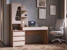 Стол компьютерный Пифагор (дуб вотан/кашемир) в Назарово - nazarovo.mebel-nsk.ru | фото