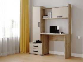 Стол письменный «Квартет-9» (дуб крафт серый/кашемир) в Назарово - nazarovo.mebel-nsk.ru | фото