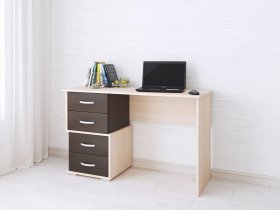 Стол письменный Сити-2 (венге/дуб молочный) в Назарово - nazarovo.mebel-nsk.ru | фото