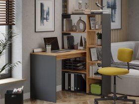 Стол письменный тип 16 (дуб крафт золотой/графит серый) в Назарово - nazarovo.mebel-nsk.ru | фото